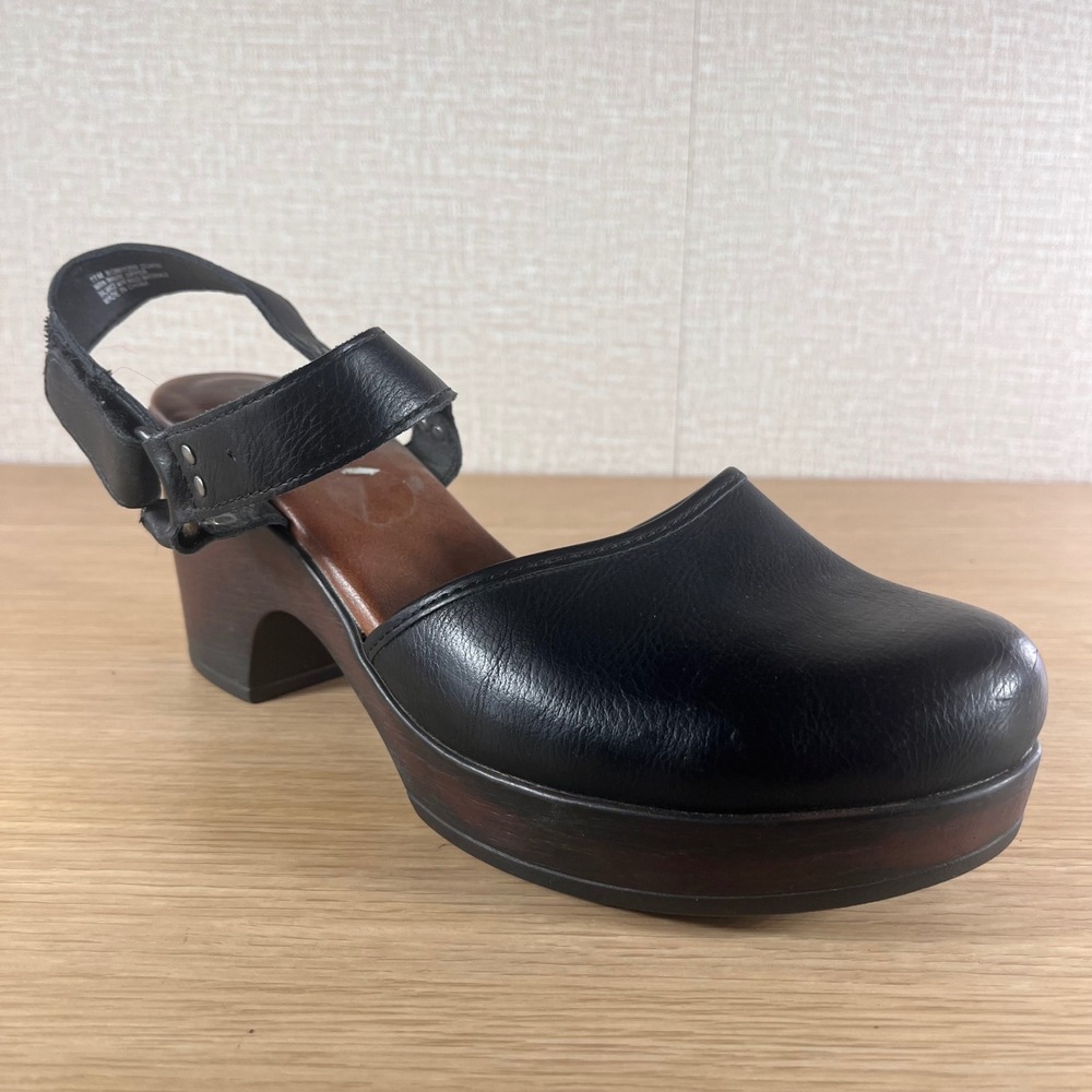 b.o.c. Born Womens 11 Black Platform Clog Heels Mary Jane Boho 70s Retro